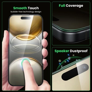 WSKEN ใช้กับ iPhone 17 ProMax ฟิล์มกันรอยหน้าจอ สัมผัสได้เต็มจอ ป้องกันการแตก 9H+ ฟิล์มกระจก iPhone 17Pro ฟิล์มเต็มจอ กับ เครื่องมือติดตั้ง ไอโฟน 17
