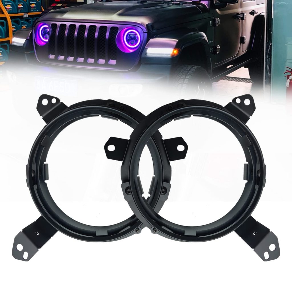 JL รอบ LED ไฟหน้ายึด 9 นิ้ว Omni-directional ปรับ Mount เปลี่ยนอะแดปเตอร์สําหรับ JL JT 2018-2022