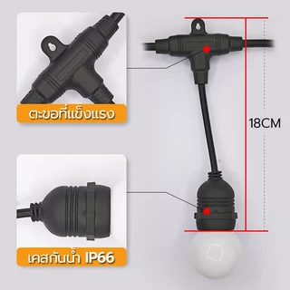 ONE BEAM 5-10เมตร 10-30หัว ขั้วE27หลอด LED 3w ชุดสายไฟห้อยระย้า หลอดไฟLEDยาว ชุดไฟปิงปองขั้ว E27 ขั้วกันน้ำ ครบชุดพร้อมใช้งาน