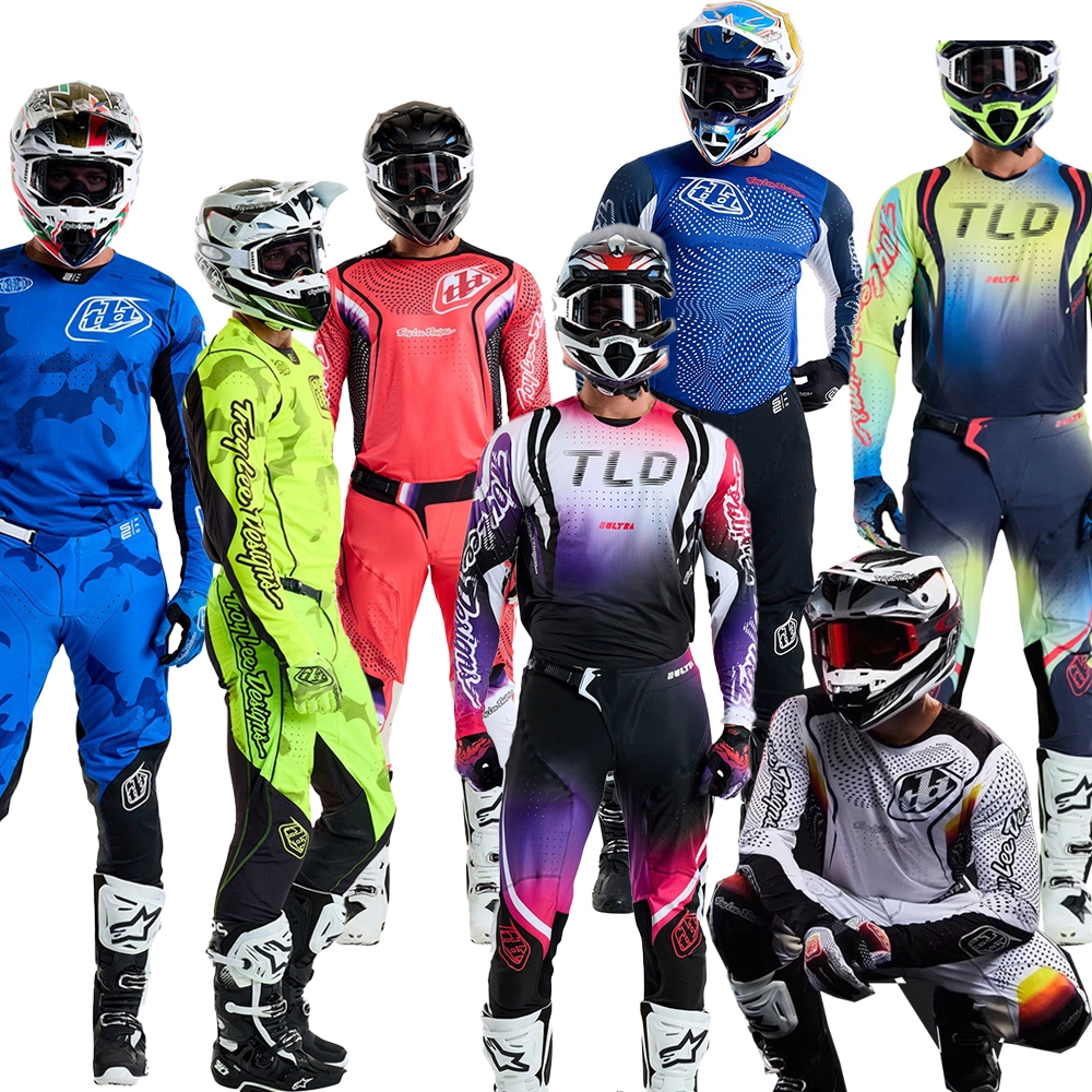 เสื้อเจอร์ซีย์และกางเกงสําหรับขี่มอเตอร์ไซค์วิบาก 2025 TLD สีฟ้า ชุดเกียร์ Flexair Mach สําหรับ MTB MX ATV ชุดปั่นจักรยานเสือภูเขา ชุดขี่รถออฟโรดสําหรับผู้ชาย ชุดขี่มอเตอร์ไซค์วิบาก