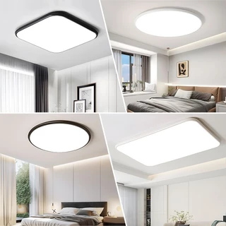 GOGEOUS 120W โคมไฟเพดาน LED มีทั้งแบบกลมและเหลี่ยม สว่างสุด 3สี หรี่แสงได้ รีโมทคอนโทรล ไฟมินิมอล ไฟเพดานบ้าน โคมไฟห้องรับแขก ไฟห้องนอน
