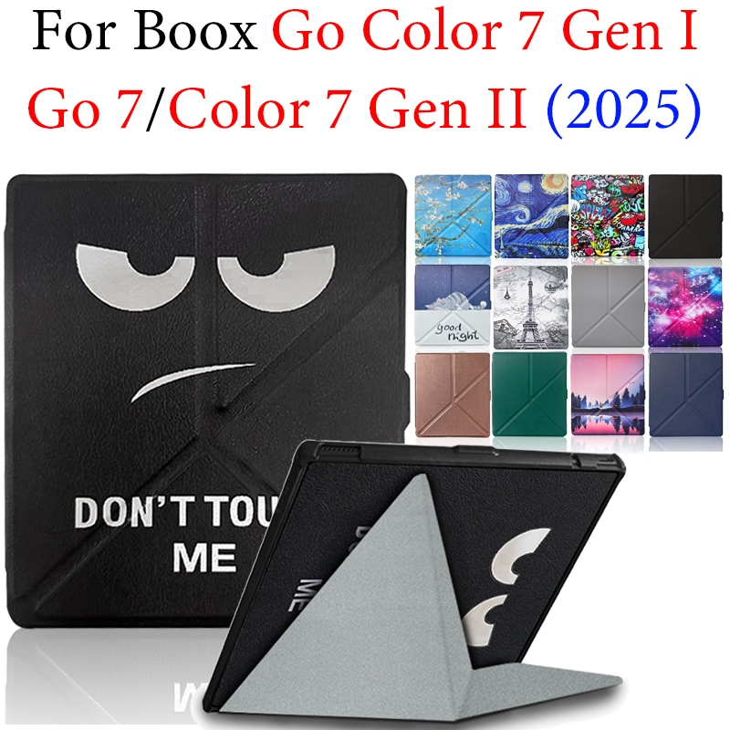 สําหรับ Boox Go 7 Go Color 7 (Gen II) 2025 Color 7 Gen I 7.0 Leather Flap Coverหลายมุมพับ E-Book Cas