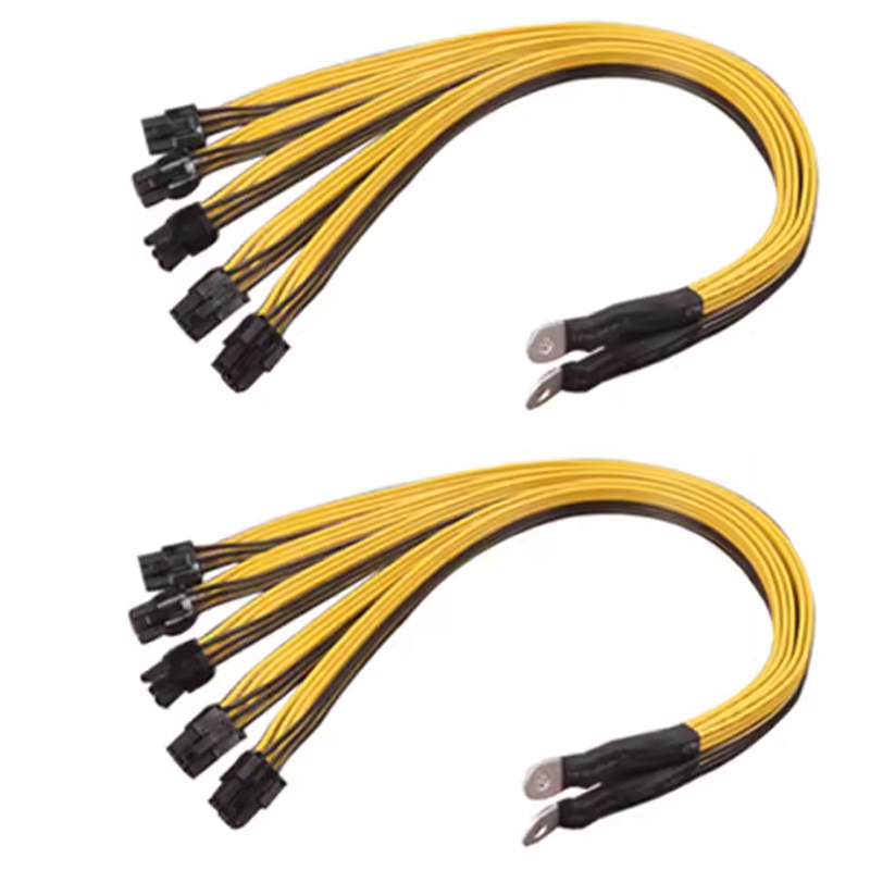 2 ชุด S7 S9 ถึง 5X PCI-E Pcie 6Pin GPU กราฟิกการ์ด Splitter สายไฟ BTC Miner Bitcoin S11 T9 + X10 L3 