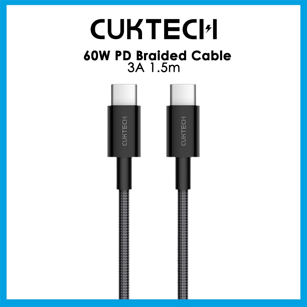 Cuktech CTC315P สายชาร์จไนลอนถัก USB-C to USB-C 60W 1.5 เมตร รองรับการชาร์จเร็ว