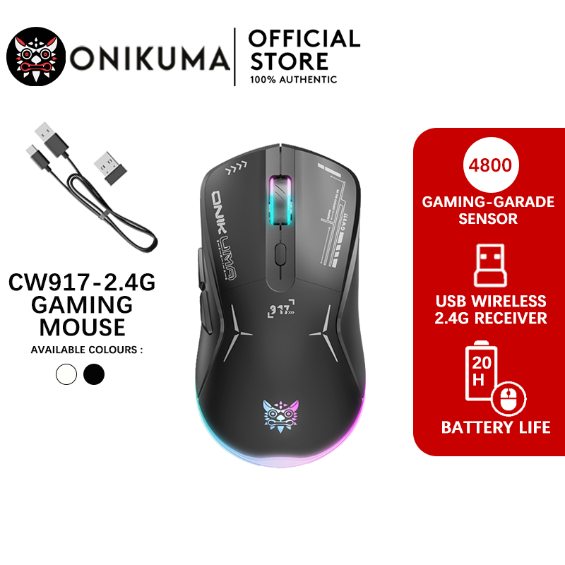 Onikuma CW917 เมาส์เล่นเกมไร้สาย เมาส์ไร้สาย 2.4G