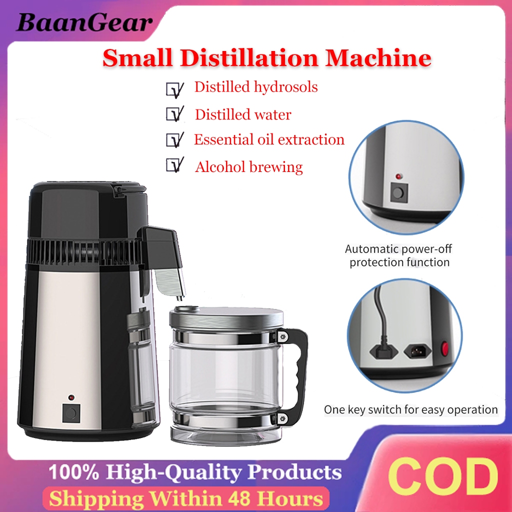 เครื่องกลั่นน้ำสะอาด 4L ระบบไฟฟ้า | หม้อสแตนเลสเกรดอาหาร | ใช้ในบ้าน | ผลิตน้ำดื่มบริสุทธิ์ | ปลอดภัยได้มาตรฐาน