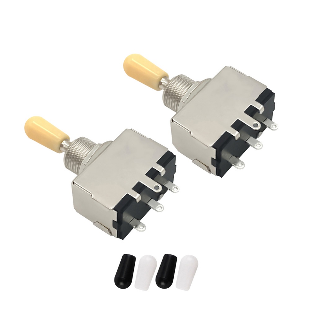 FLEOR 2PCS Guitar 3 Way Toggle Switch Guitar Pickup Selector Switch พร้อม 3 เคล็ดลับ