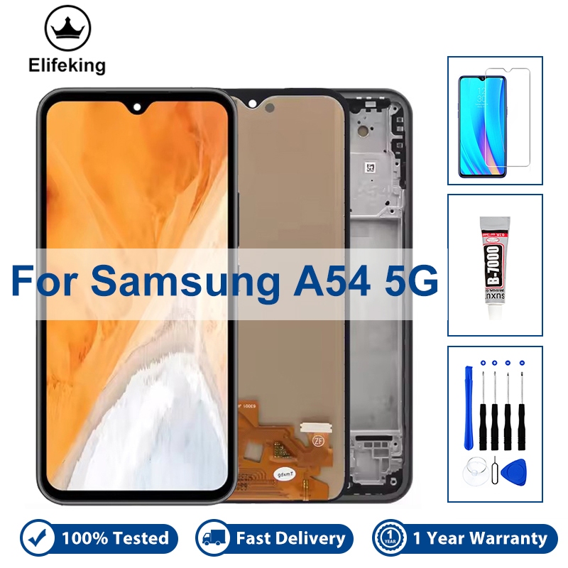 ทดสอบ 100% จอแสดงผล LCD สําหรับ Samsung Galaxy A54 5G A546 SM-A546B A546M A546E/DS Touch Screen Digi