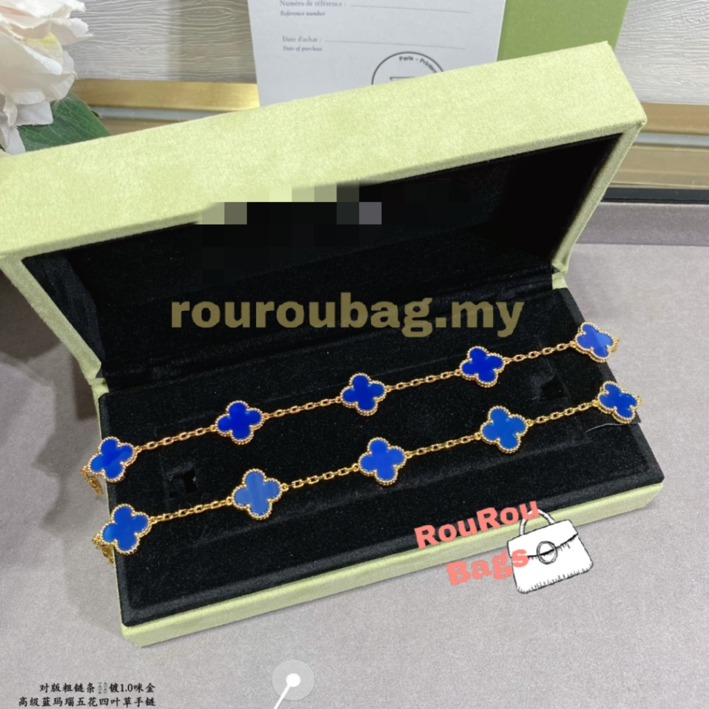 V Brand V Brand VCA Premium Blue Agate Bracelet