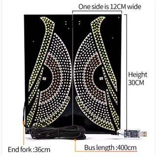 【สินค้าจุด】ชุดรถ Devil Eye Light LED Matrix Pixel แผง RGB Dynamic Demon Eye Animated Display USB 5V Multi-Mode Universal สําหรับรถบรรทุกโคมไฟตกแต่ง