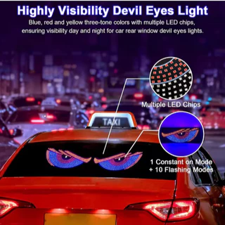 【สินค้าจุด】ชุดรถ Devil Eye Light LED Matrix Pixel แผง RGB Dynamic Demon Eye Animated Display USB 5V Multi-Mode Universal สําหรับรถบรรทุกโคมไฟตกแต่ง
