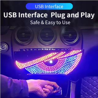 【สินค้าจุด】ชุดรถ Devil Eye Light LED Matrix Pixel แผง RGB Dynamic Demon Eye Animated Display USB 5V Multi-Mode Universal สําหรับรถบรรทุกโคมไฟตกแต่ง
