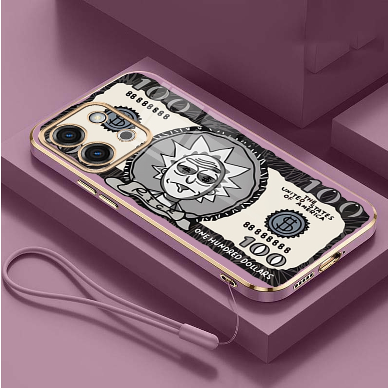 Xiaomi POCO C85 REDMI15C Redmi 15c Poco C 85 Rick การ์ตูนออกแบบ Dollar Bill Case Candy Colore Square