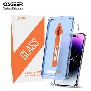 OSGEER กระจกนิรภัย HD ป้องกันหน้าจอสําหรับ iPhone 18 17 air 16 15 14 13 12 11 Pro Max Plus X Xs XR ความเป็นส่วนตัวติดตั้งง่ายพร้อมการจัดตําแหน่งอัตโนมัติ