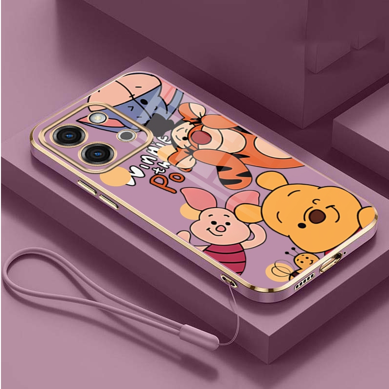 Xiaomi POCO C85 REDMI15C Redmi 15c Poco C 85 Square Edge Plating Cover Winnie The Pooh Friends Soft 