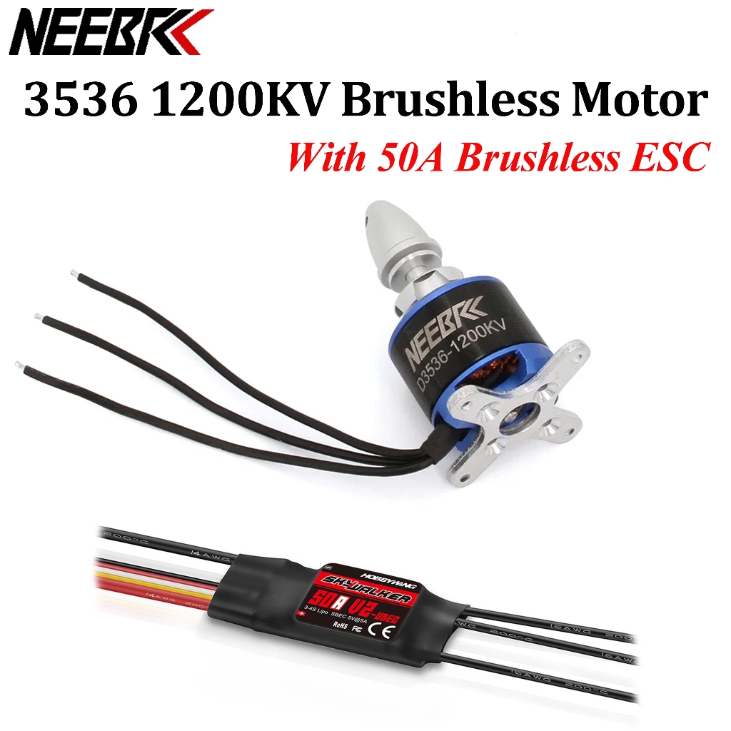 NEEBRC 3536 1200KV RC FPV มอเตอร์ไร้แปรง 2-4S 50A Brushless ESC Speed Controller UBEC T/XT60 ปลั๊กสํ