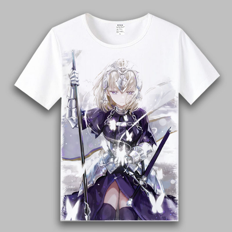 Fate หลวมเสื้อยืดญี่ปุ่นอะนิเมะ Artoria Joan of Arc Saber ผู้ชายแขนสั้นเสื้อยืด otaku แฟชั่นด้านบน S-3XL