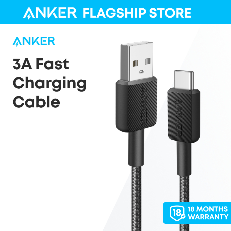 Anker 322 สาย USB-A เป็น USB-C 3A สายชาร์จเร็ว (ถูกลง)