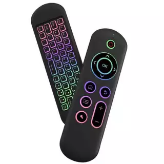 🚚ท้องถิ่น🚚 M5 บลูทูธ 2.4G Dual-mode รีโมทคอนโทรล Air Mouse พร้อมปุ่มกด Backlight BT 5.2 + 2.4G คีย์บอร์ดไร้สายบลูทูธสําหรับ PC TV