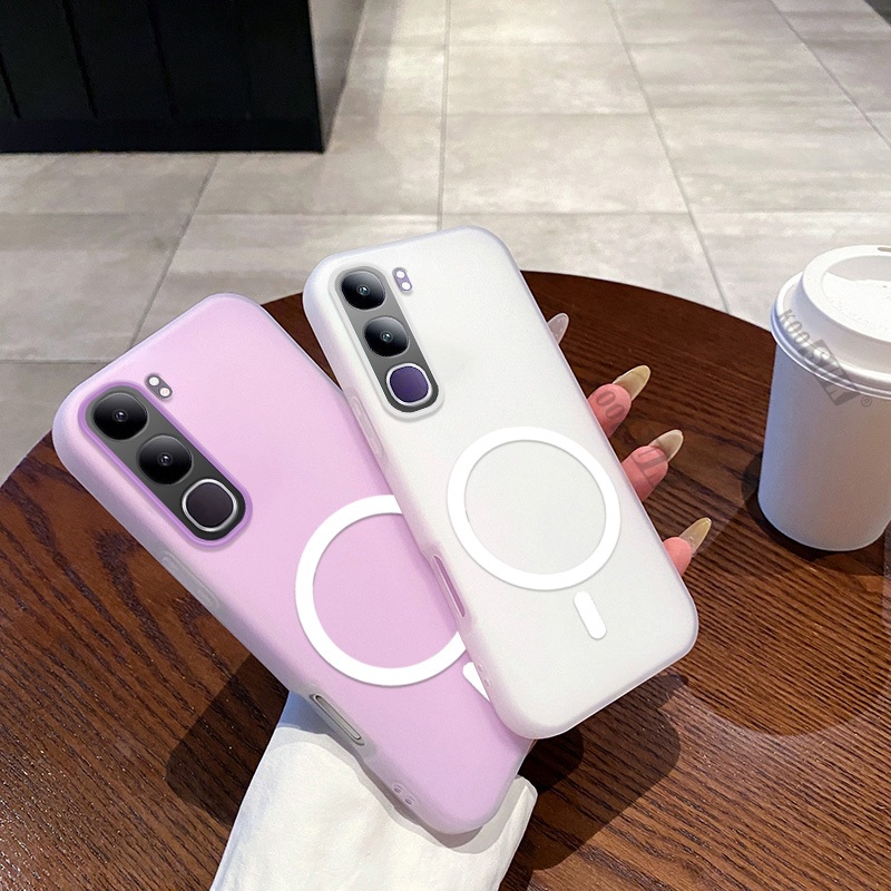 2in1 สําหรับ Vivo Y19S Pro Y04 Y04S Y29 Y29S T4X T4R Magnetic Attraction แผ่นปกหลัง PC และ TPU เคสโท