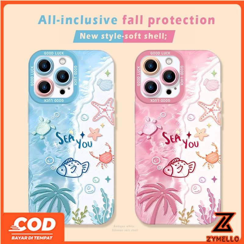 เหมาะสําหรับ OPPO A6X A6 A5i A6 PRO A5X A5 5G A3 A3X A5 PRO A3 PRO A38 A79 A60 A58 A78 A18 A57 2022 A95 ใหม่การ์ตูนOcean WorldกันกระแทกTPUเคสโทรศัพท์