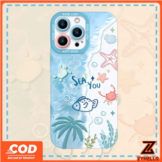 เหมาะสําหรับ OPPO A6X A6 A5i A6 PRO A5X A5 5G A3 A3X A5 PRO A3 PRO A38 A79 A60 A58 A78 A18 A57 2022 A95 ใหม่การ์ตูนOcean WorldกันกระแทกTPUเคสโทรศัพท์