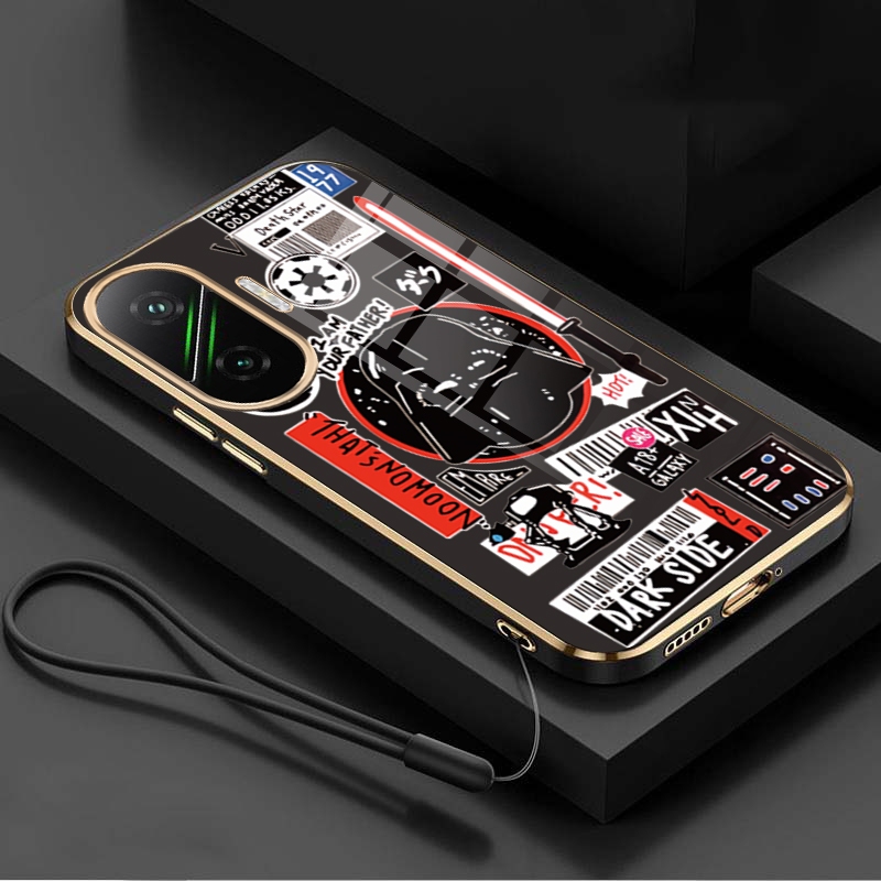 Xiaomi POCO F7 Luxury Star Wars Casing Square Edges Plating Back TPU Soft Case Cover