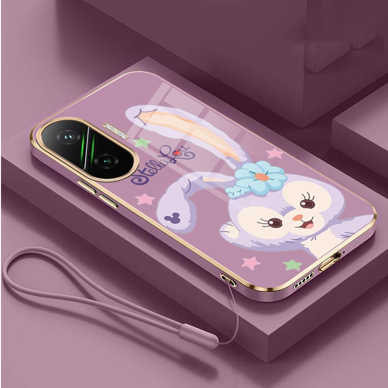 Xiaomi POCO F7 Luxury Cute Stellalou Casing Square Edges Plating Back Soft Case Cover