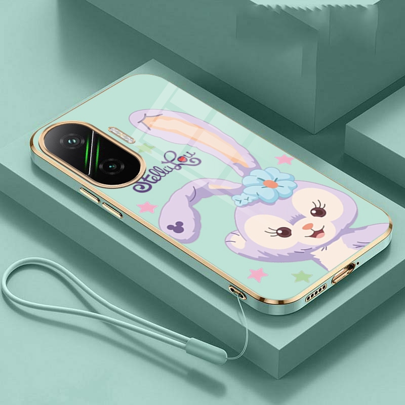 Xiaomi POCO F7 Luxury Cute Stellalou Casing Square Edges Plating Back Soft Case Cover