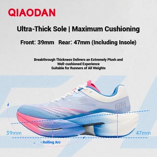 Qiaodan TG Plaid ลายสก๊อตผู้ชายรองเท้าวิ่ง Marathon Racing แผ่นคาร์บอนเบาะหนา QDB023253295
