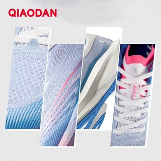 Qiaodan TG Plaid ลายสก๊อตผู้ชายรองเท้าวิ่ง Marathon Racing แผ่นคาร์บอนเบาะหนา QDB023253295