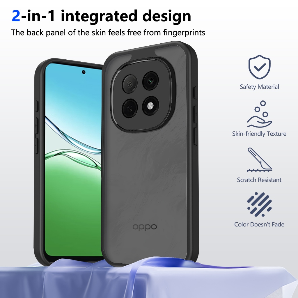 ปลอกสําหรับOppo A5 5G PKQ110 เคสโทรศัพท์Matte Frostedใสโปร่งแสงขอบนุ่มป้องกันแข็งกันกระแทกเต็มฝาครอบ