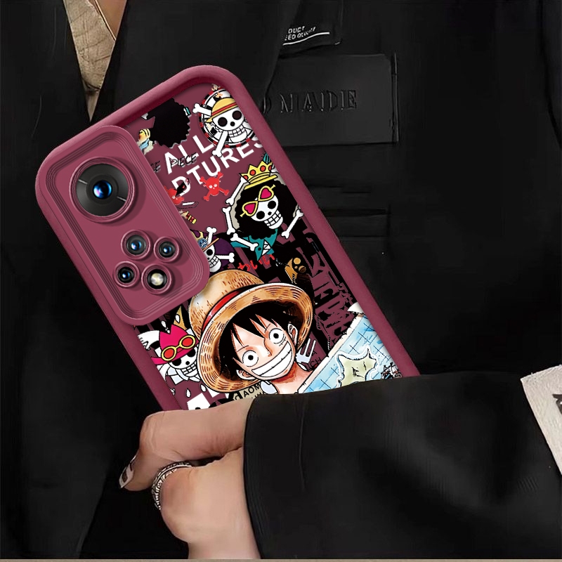 ฟรีวงเล็บสําหรับHUAWEI NOVA 9 Hi NOVA 9 Y6P Y9A one piece series Luffyซิลิโคนกรณีหนา