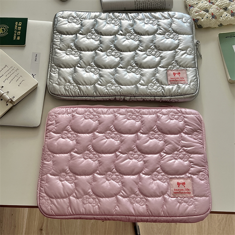 (ในสต็อก) กระเป๋าแล็ปท็อป อิน สไตล์เกาหลีการ์ตูนแมวกันกระแทกแท็บเล็ตแขนเหมาะสําหรับ 9.7 10.9 11 13 14 15 15.6 นิ้ว