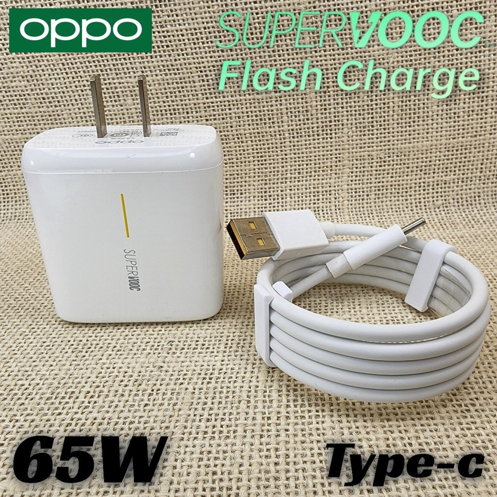เครื่องชาร์จ OP Super VOOC 2.0 65W สายชาร์จ -Type-C 6A, การถ่ายโอนข้อมูลที่รวดเร็ว, การชาร์จที่เร็วขึ้น