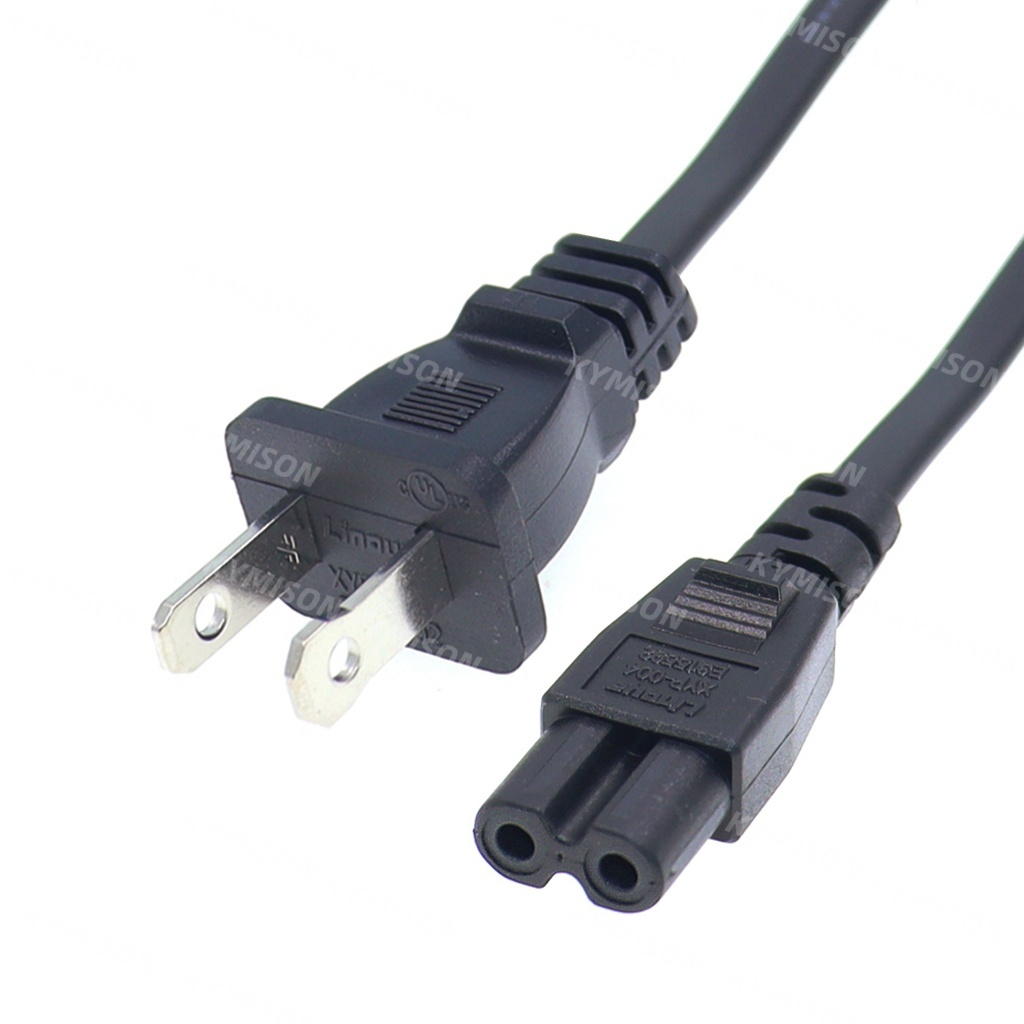 USA Nema 1-15P Polarized 2Pin Plug to IEC320 C7 รูป 8 ซ็อกเก็ต AC สายไฟสําหรับ samsung Philips Sony 