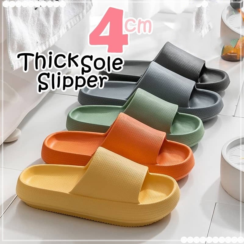 รองเท้าแตะญี่ปุ่นสบาย หนารองเท้าแตะอาบน้ำ 4.0 cm, Anti-slip สำหรับทั้งชายและหญิง ใช้ได้ทั้งภายในและภายนอกบ้าน