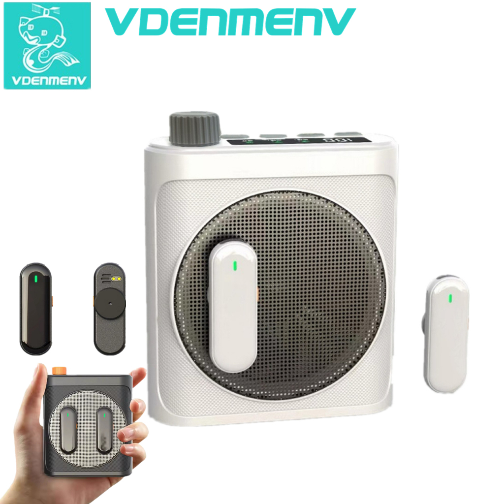 M29 ไร้สาย Lavalier ไมโครโฟนลําโพงบลูทูธ 5.0 แบบพกพาระบบ PA สําหรับการสอนท่องเที่ยว 15M ช่วง 8H แบตเตอรี่