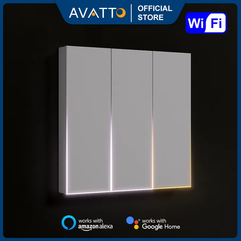 AVATTO Tuya WiFi Touch สวิตช์ไฟอัจฉริยะพร้อมสวิตช์ผนังกระจกลวดเป็นกลาง