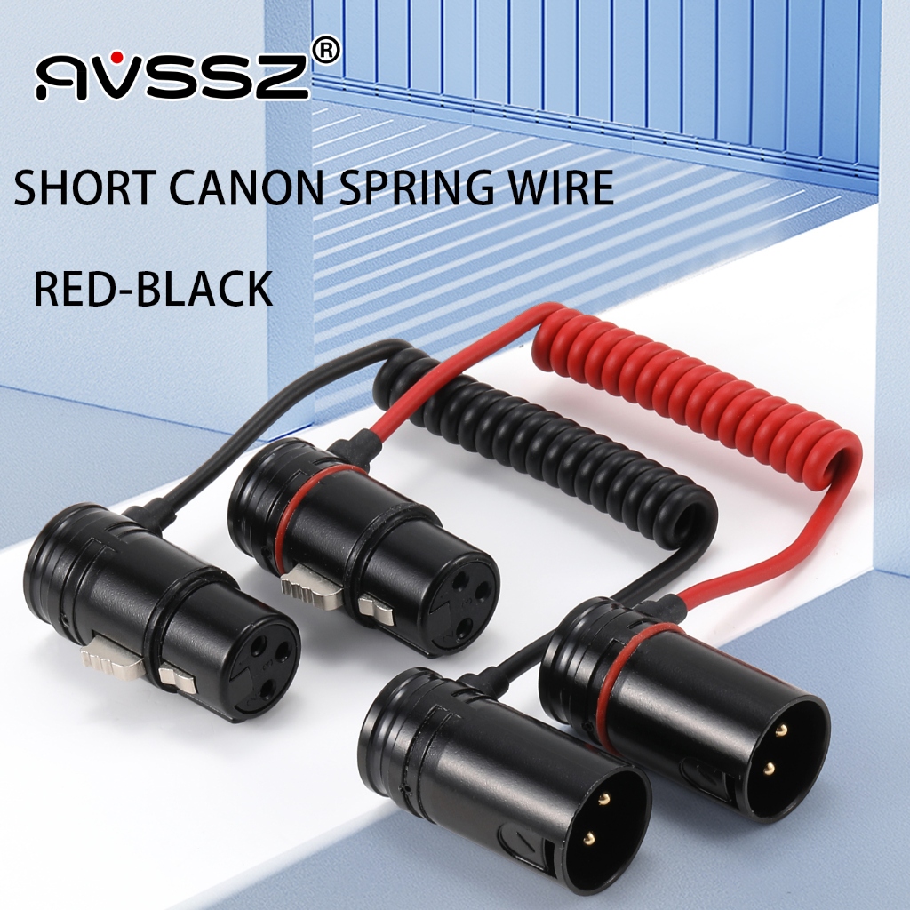 AVSSZ โปรไฟล์ต่ํา 3 Pin XLR Connector Cable มุมขวา L Shape Plug ไมโครโฟน Mixer Amp Professional Audio Line ชายกับหญิง