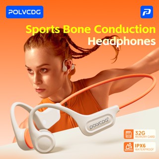 Polvcdg-X15 32G Bone Conduction ชุดหูฟังไม่หูฟังไร้สายชนิดใส…