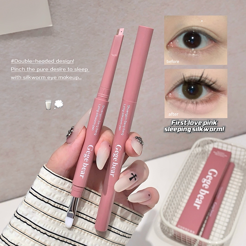 GEGE BEAR Matte Double-end Lying Silkworm Pen - Waterproof Smudgeproof Natural 3D Plump Eye Makeup Create Big Rounded Eyes GX1515