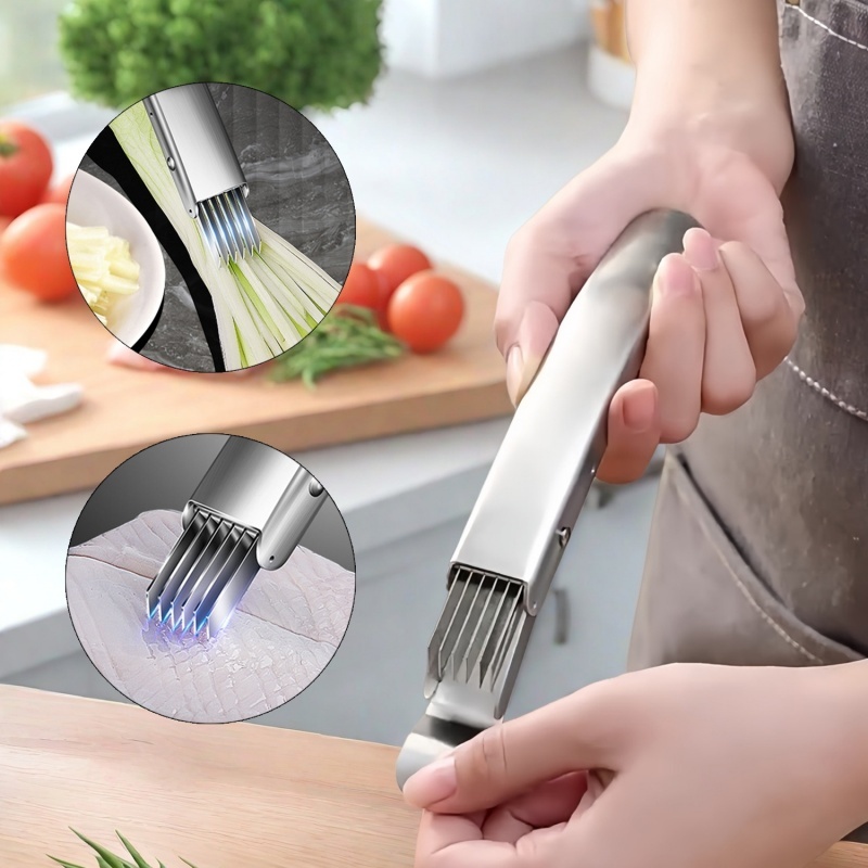 มีดสับหอมเย็นแม่นยำ 304 สแตนเลส - Green Onion Slicer Shredder Cutter Kitchen Tool