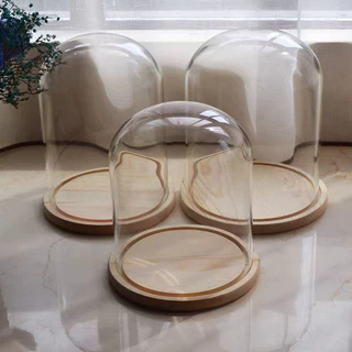 ขวดแก้ว 15cm 22cm 25cm 30cm 35ซม.,จอแสดงผลแก้วโดม,ฝาครอบกันฝุ่น DIY ตกแต่งคริสต์มาส ขวดแก้วขนาดใหญ่