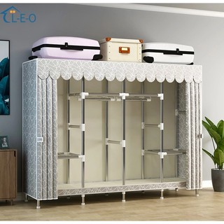 【L-E-O】20MM cabinet storage wardrobe can bear 600KG Bedroom living strong steel pipe simple installation clothing Organization