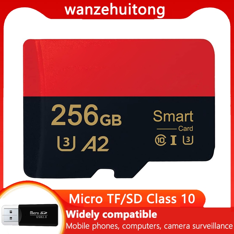 ขายร้อน Mini SD Card 32GB/64GB128GB/256GB/512GB/1TB class 10 A1 กันน้ํา TF Flash Card Reader เหมาะสํ