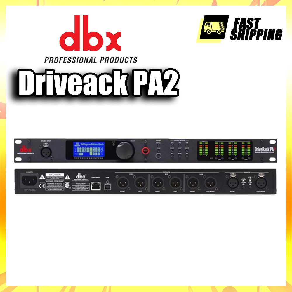 DBX DriveRack PA2 อินพุตคู่, โปรเซสเซอร์การจัดการลําโพงที่สมบูรณ์ของเอาต์พุตหกตัวพร้อมจอแสดงผล LCD แ