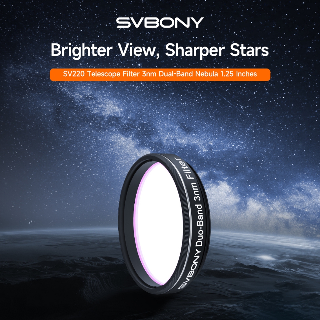 ตัวกรองกล้องโทรทรรศน์ Svbony SV220, H-Alpha & OIII, 3nm Dual-Band 1.25" เนบิวลากรองสําหรับ Astrophot
