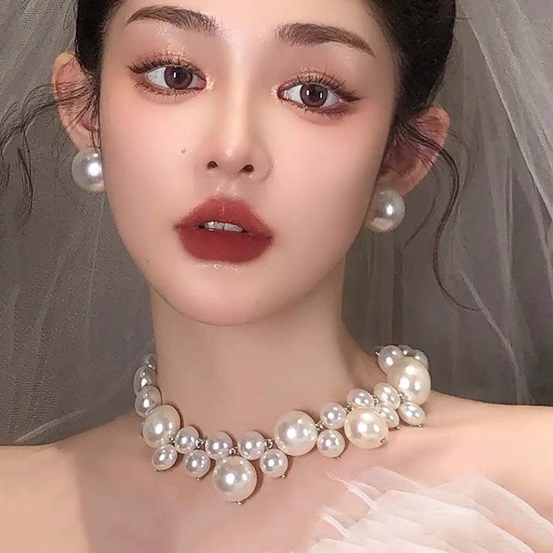 สร้อยคอ ประดับลูกปัดไข่มุก หรูหรา ระดับไฮเอนด์ แบบเรียบง่าย แฟชั่นยอดนิยม