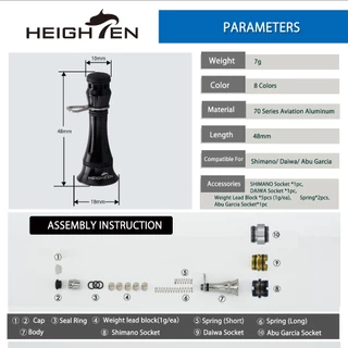 HEIGHTEN 48 มม. ขาตั้งรอกสําหรับ Abu Garcia Max SX รอกตกปลาแบบหมุน